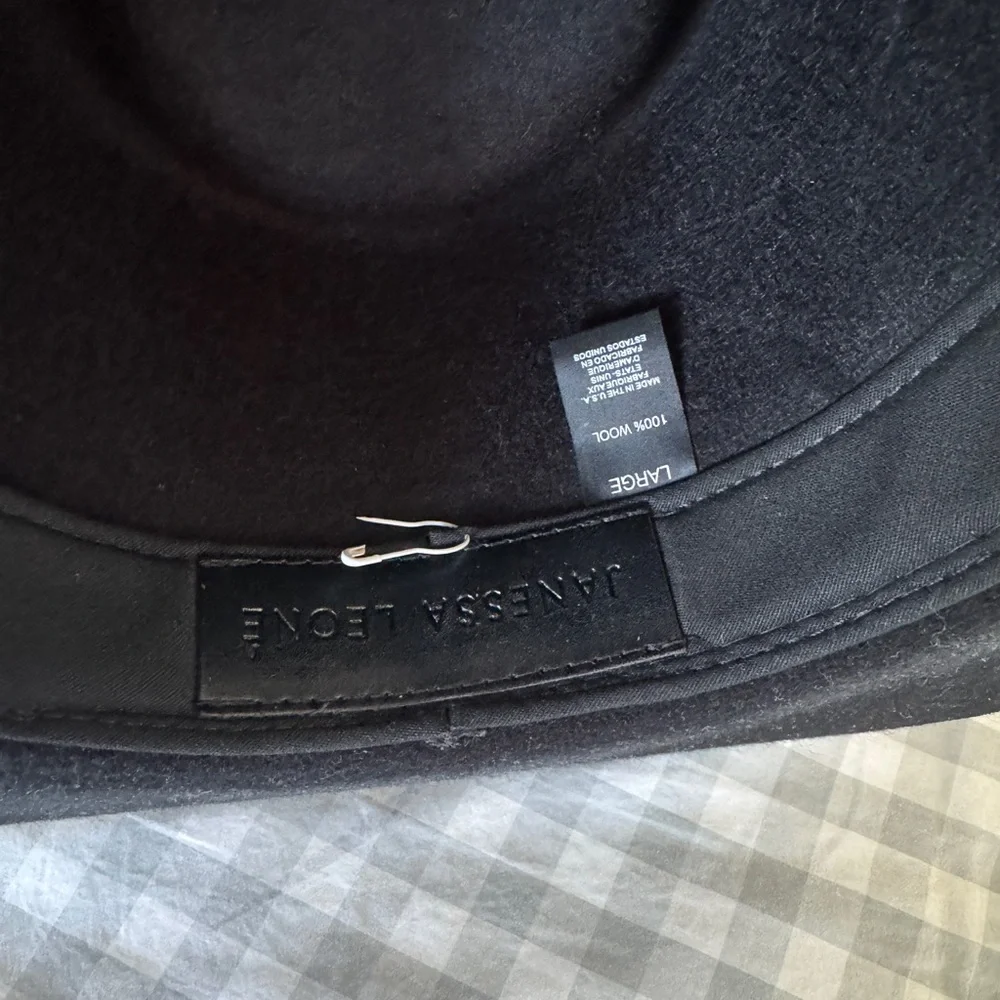Janessa Leone Black Wide Brim Hat